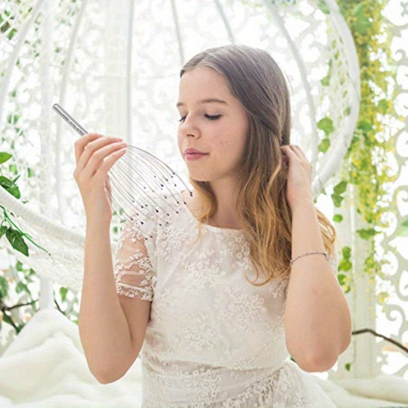       scalp massager extendable back scratcher with ergonomic handle adjustable head body relaxation tool for hair stimulation muscle tension   circulation scalp massager for growing hair   durable construction Product details 5