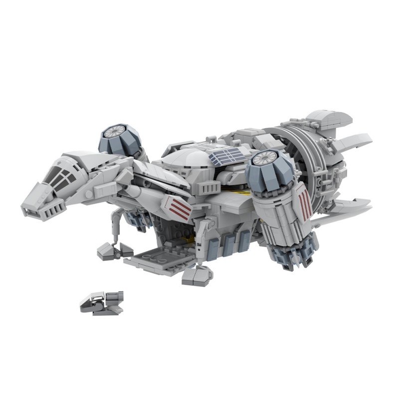 Image of 822pcs Transport Ship Model - Rustic Space Western Cargo Vessel Building Set - Nostalgic Display For Series Fans