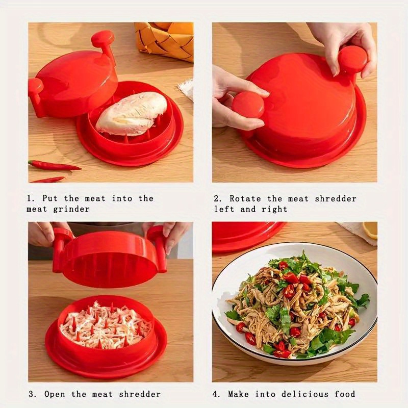 1-2 piezas de un manual para picar pollo y moler carne de res - un gadget de cocina reutilizable y limpiable