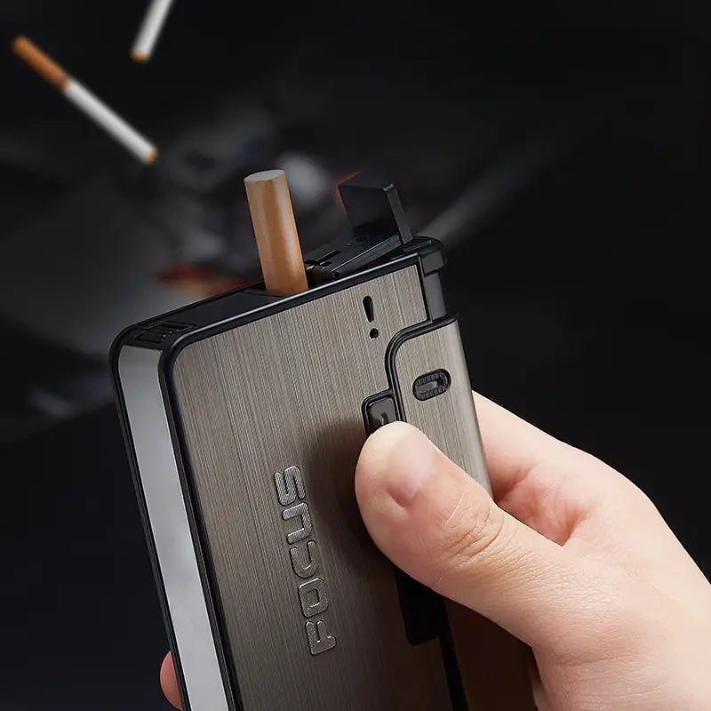 1pc box creative pattern removable lighter thickened moisture of 10 without lighter replaceable lighter creative separated automatic up smoking box suitable for fathers day and new year gifts details 1