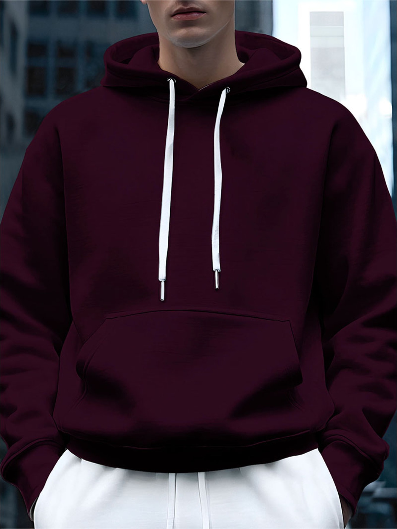 2025 new mens hooded pullover sweatshirt with kangaroo pocket outdoor sports running hoodie