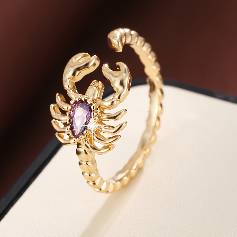 Exquisite Adjustable Zirconia Scorpion Rings for Men and Women