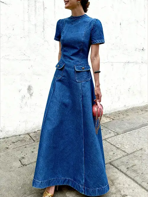 denim maxi dress sold on Temu United States denim maxi dress sold on Temu United States
