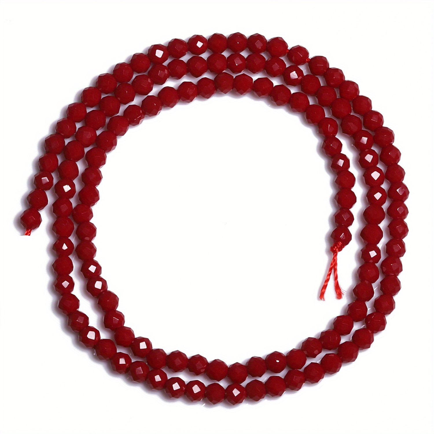 E-shop 130 Stk. 3mm Tiefrote Tschechische Glasperlen - Hochwertige Facettierte Runde Zwischenperlen für Schmuckherstellung, Basteln von Armbändern,