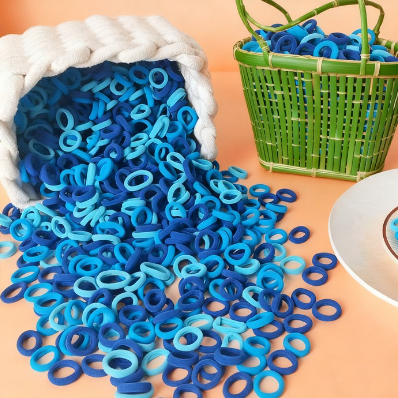 580pcs Colorful Basic Elastic Hair Ties Set