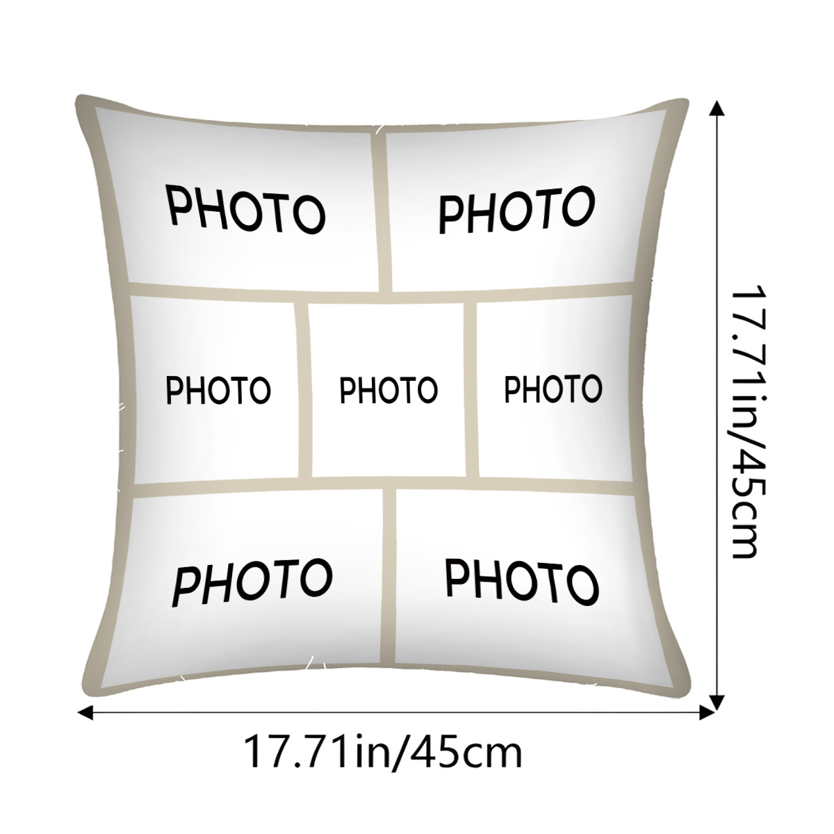E-shop Kissenbezug mit individuellem Fotodruck – Personalisierter quadratischer Kissenbezug mit Familienfoto-Collage, weiches Kurzflor- mit