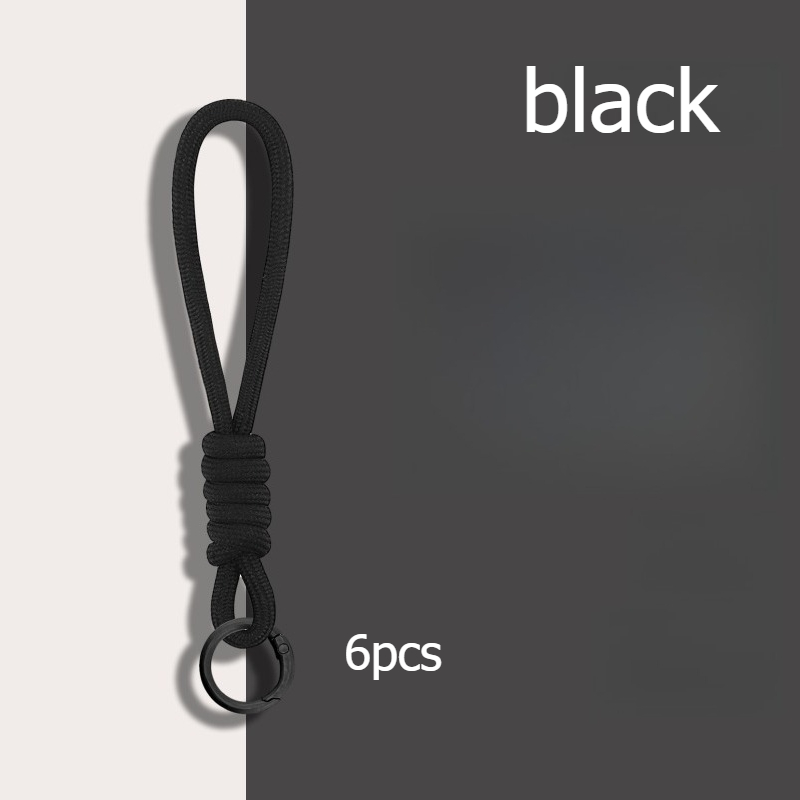 TEMU 6 porte-clés en corde tissée monochrome de haute qualité, résistants à l' et durables, avec une capacité de charge élevée, adaptés aux hommes et