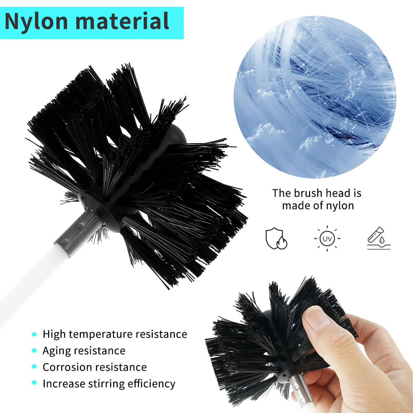 14pcs flexible chimney sweep kit with nylon brushes detachable heat resistant for dryer vents ducts details 7