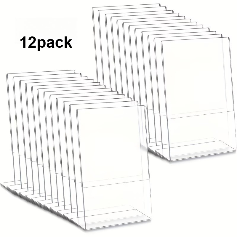 TEMU Confezione da 12 Porta Insegne in Acrilico - Nessun Montaggio Richiesto, Facile da Installare, Design Moderno e Durevole per Espositori per
