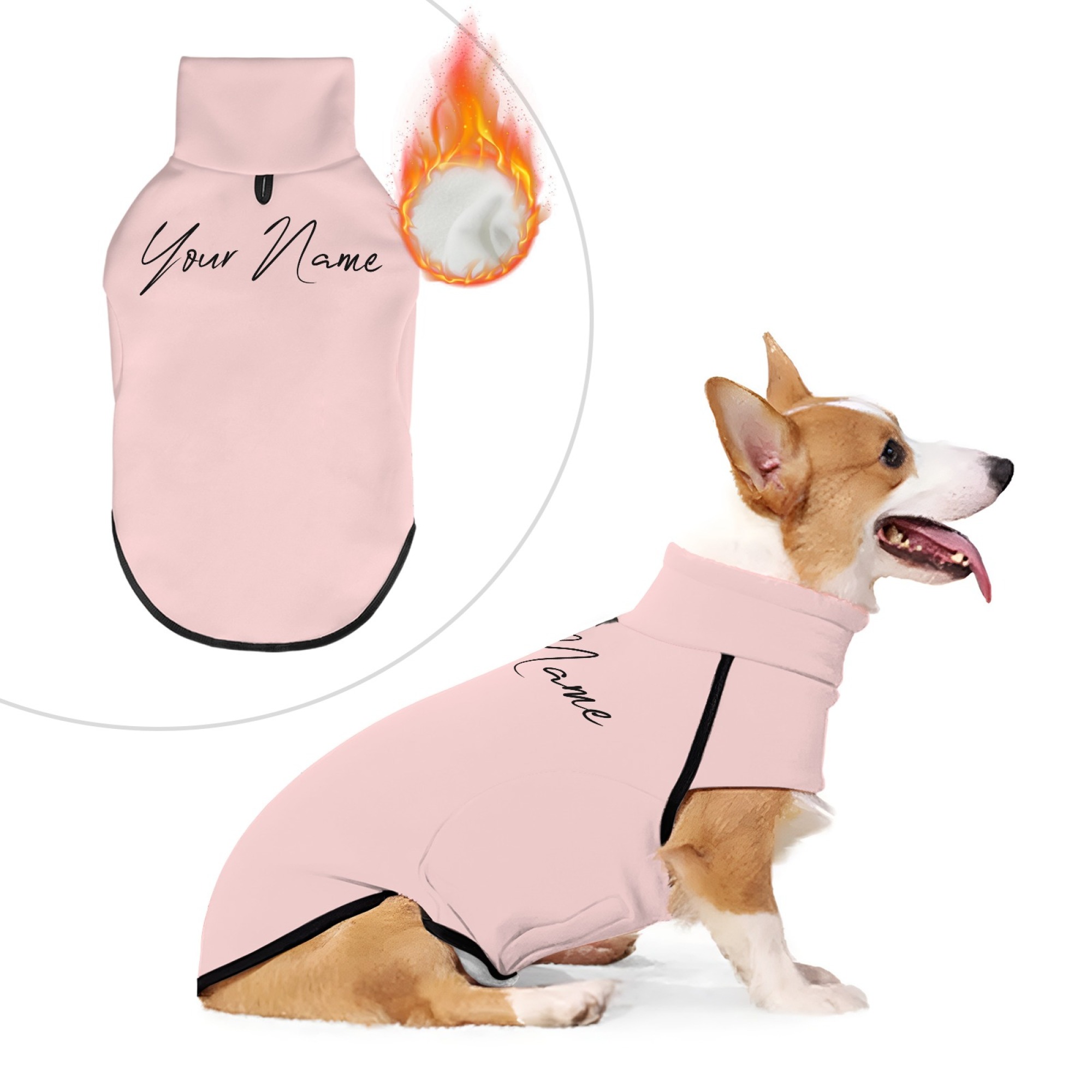 TEMU Custom Text Dog Sweatshirt With Tag, Personalized Outdoor Dog Clothes, Fashionable Dog Apparel, Comfortable Pet Clothing, Gift For Dog Lovers