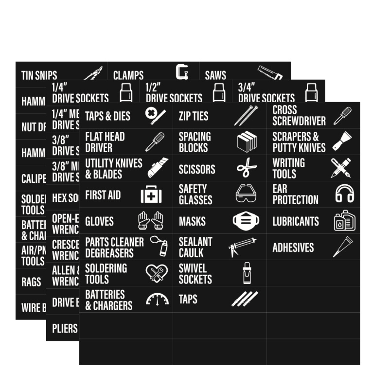 TEMU 90pcs Toolbox Labels, 82pcs Pre-printed And 8pcs Blank Large Size Tool Chest Organizer Labels And Easy To Read Printing Fits Of Tool Box Drawers