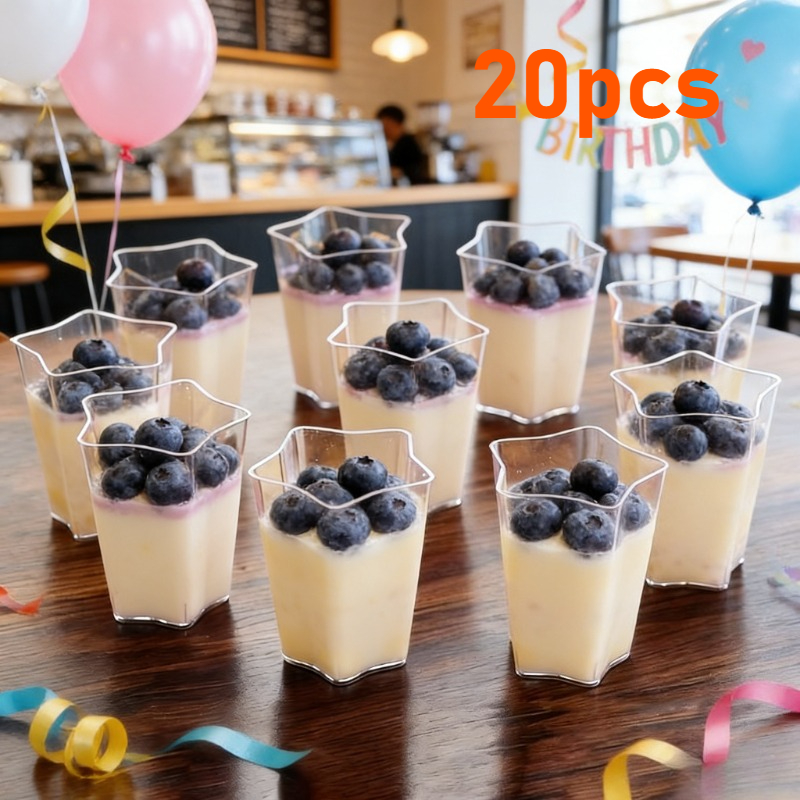 Image of 20pcs/40pcs New Year Party Cute , Party Dessert Cups, Jelly Yogurt Cups, Cream Cake Cups, Suitable For Birthdays, Holidays, Parties, Restaurants, Buffets, Elegant Tableware