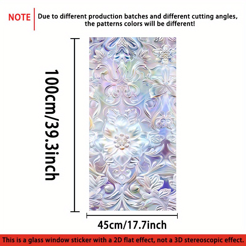 TEMU 1pc, 2d Flat Cute Glass Sticker Pattern Electrostatic Window Film, Pvc Static Cling Glass Door And Window Decor, Removable Reusable Decal For