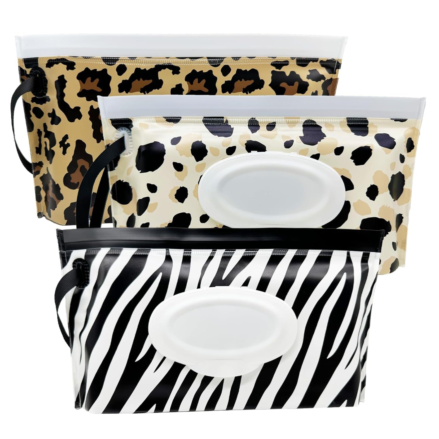 Reusable Wet Wipe Pouches (3pcs) - Lightweight Travel Case, Diaper Wipe Holder For