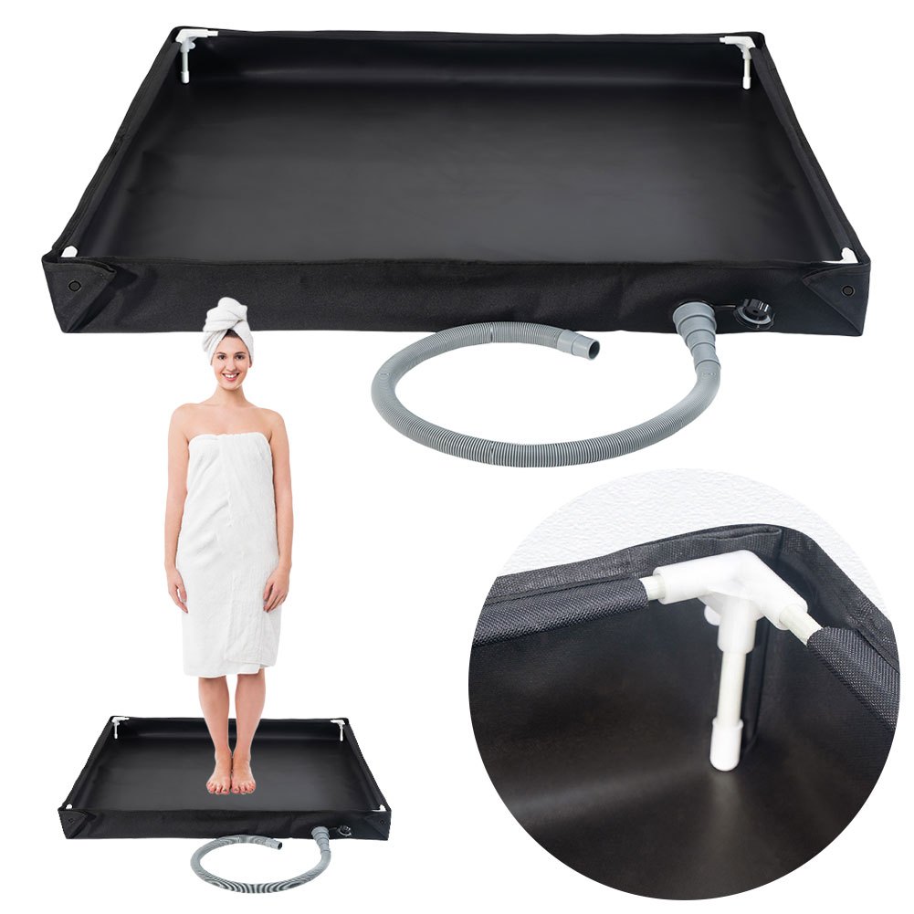 1pc portable foldable shower tray with drain hose durable oxford fabric easy setup suitable for indoor and outdoor use   for small spaces portable shower indoor outdoor shower modern shower sturdy construction