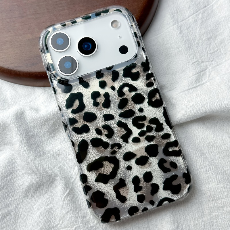 E-shop Handyhülle - Handyhülle mit schwarzem Leopardenmuster, kompatibel mit iPhone Modellen 17, 16, 15, 14, 13, 12, 11 Pro Max, 16E, 7, 8 Plus, SE