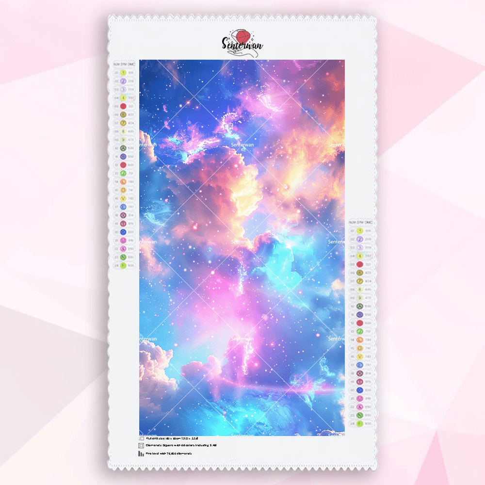 TEMU Senterwan 5d Diy Premium Velvet Cloth Large Size Partial Ab Diamond Round/square Diamond Options Full Painting Kit, Colorful Weather Mosaic Art