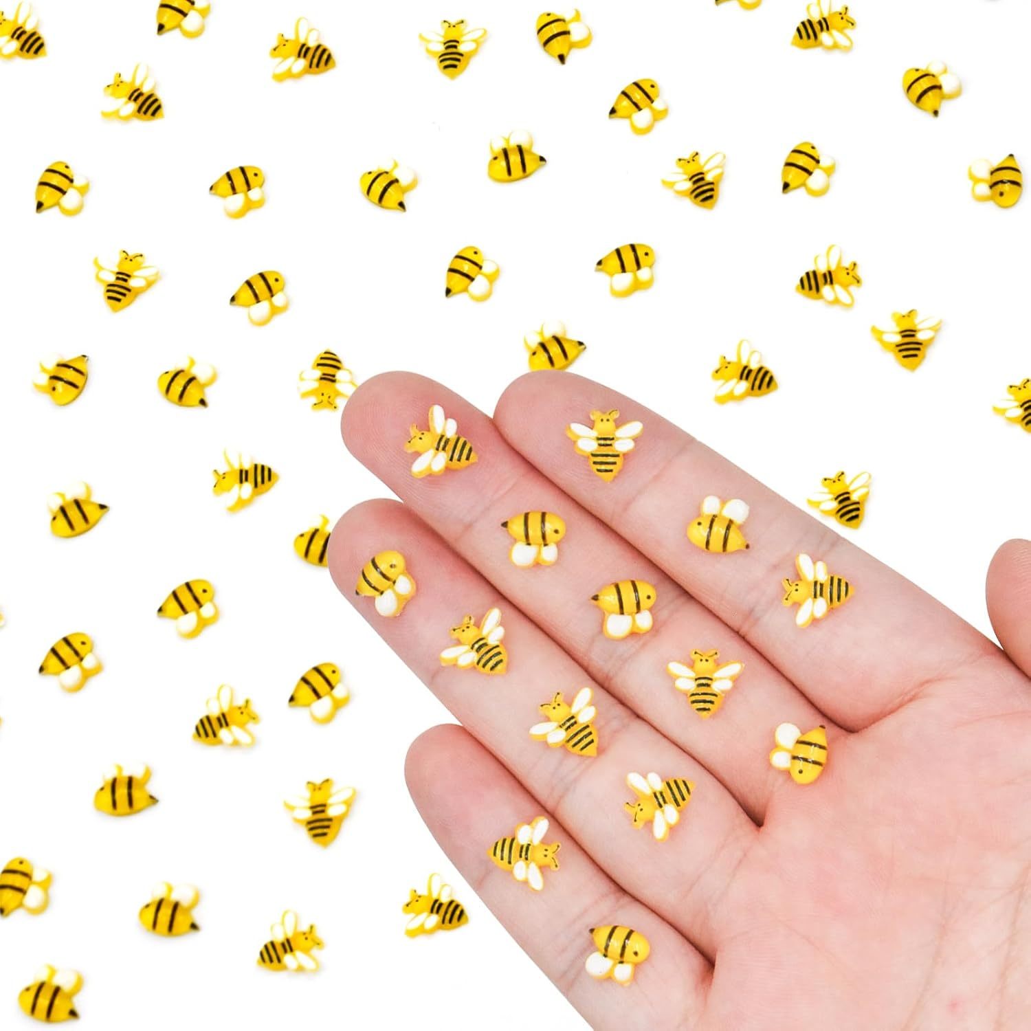 TEMU 200pcs Miniature Resin Bee Decoration Dollhouse Nail Ornaments Party Miniature Bee Decoration Garden Miniature Resin Animal Miniature Landscape Bee Party Decoration