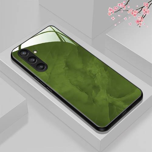 custodia per telefono: pz + vetro rigido per for samsung for galaxy s25, design che le texture verde, copertura