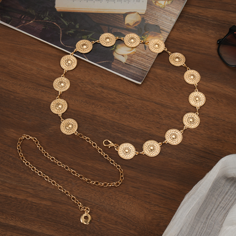 Image of Mature Women's Style Belt And Pant Chain Accessory, Low-key Hollow-out Texture, Versatile Item For Daily Casual And Vacation Wear