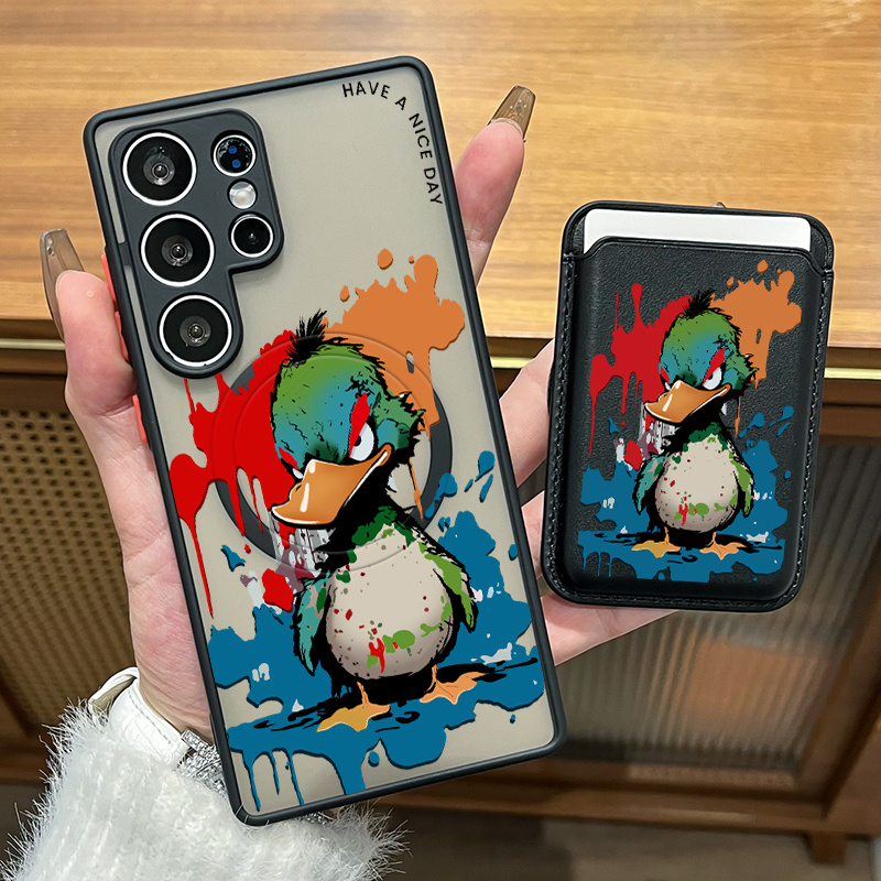 TEMU para teléfono: Juego de 2 piezas, lujo y moda, creativa, antiimpacto, diseño de anime, magnética y elegante de cuero artificial, magnética, clip