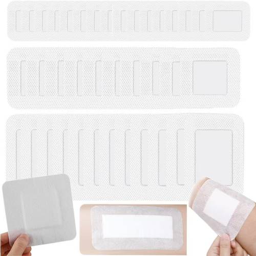 a set of 30pcs bandages in three sizes with breathable gauze pads to and comfortable made of non woven fabric bandages are gentle and safe self easy to replace carry essential elastic tape for outdoor activities daily