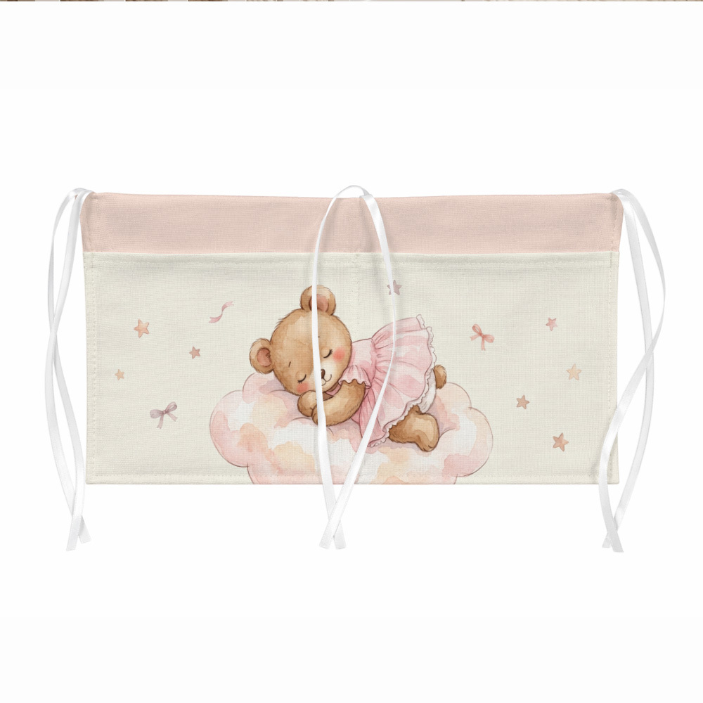 TEMU 1pc Kawaii Bear & Cloud Hanging - 2- Door/closet Storage System With Adorable Bear-shaped Suitable For Room,, Bedroom, Back Door Hanging Shelf,