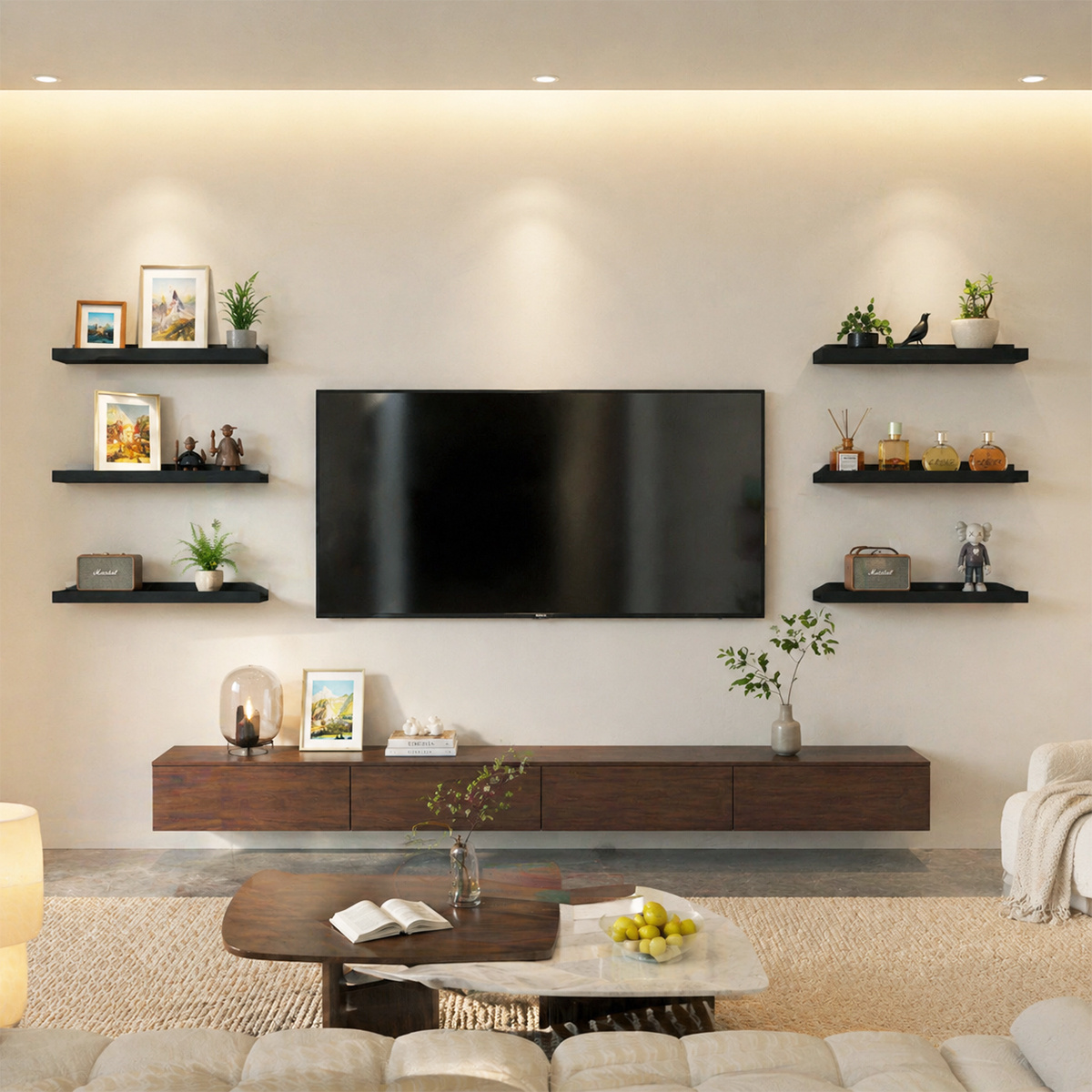 floating shelves for wall storage suitable for bedroom living room bathroom kitchen black white   fits   display shelves practical shelving unit utility racks