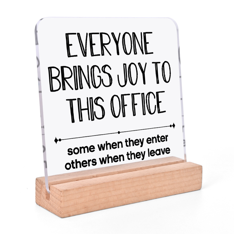 TEMU 2d Flat, 1pc Gifts, Everyone Joy To This Office Acrylic Ornaments, Gifts For Coworkers, Office Desktop Ornaments, Home Crafts Decorative Gifts,