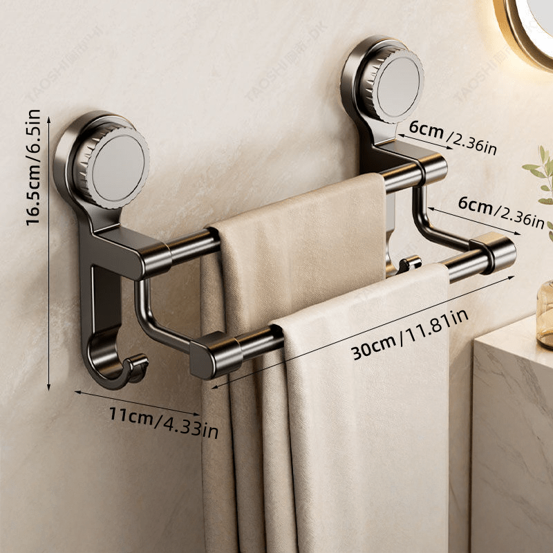 item picture 1   strong suction cup   towel rack no drill wall mounted bathroom kitchen hanging rod spacesaving solution kitchen organization   design minimalist rack rustresistant material towel hanger nodrill holder