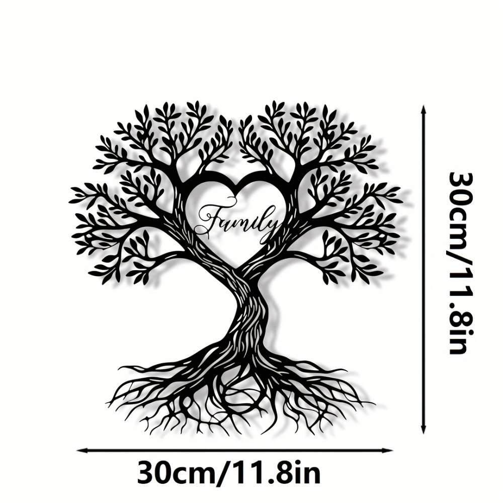 TEMU 1pc Of Life Metal Wall Decoration - Heart Shape, Theme, Solid Iron Construction, Modern Decoration Suitable For Living Room, Bedroom, Office -