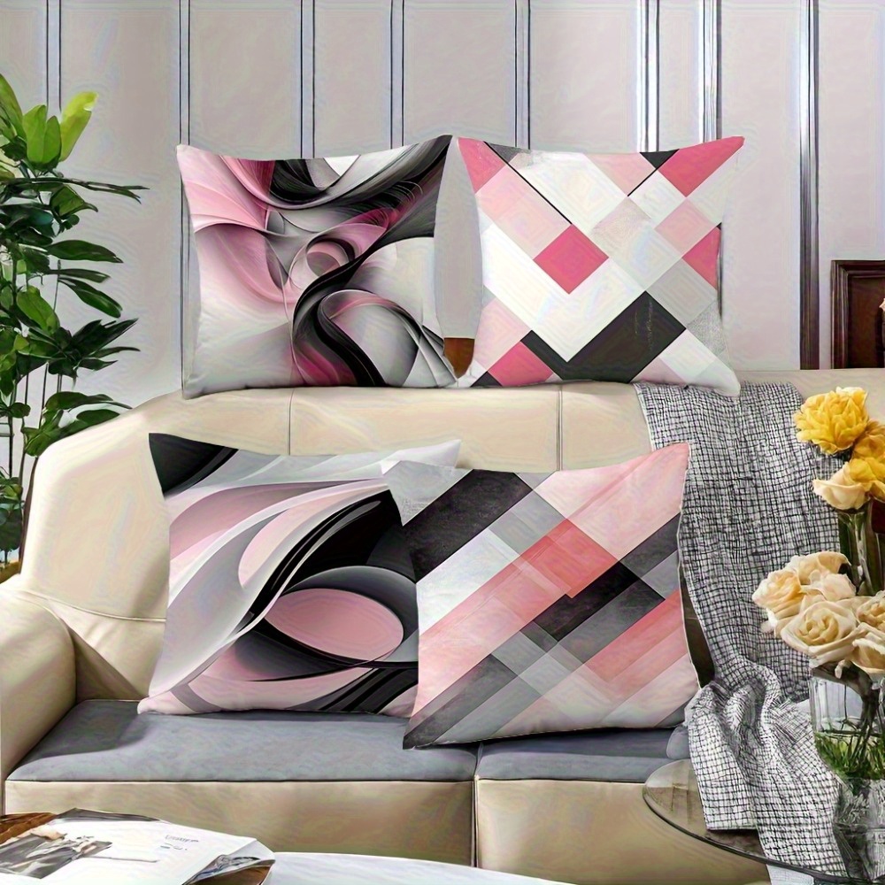 4pcs modern geometric party printed zipper
