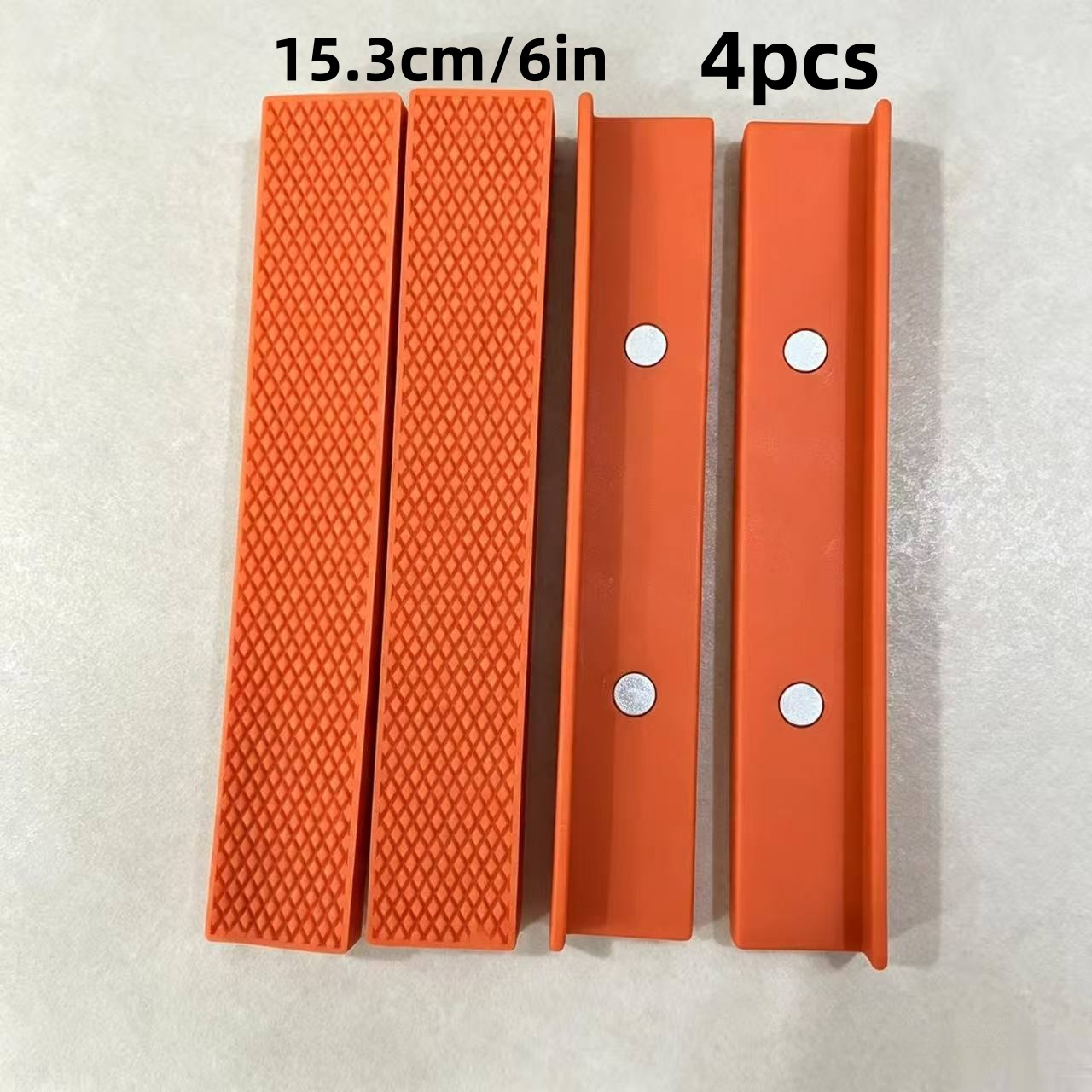 TEMU 4pcs Magnetic Vise Jaw Protective Strips, In 4/6-inch Sizes, Anti-scratch Workbench Vise Clamps, Suitable For Wood And Metal Workpieces
