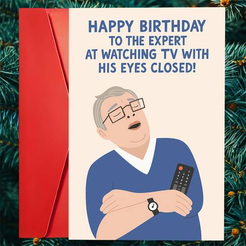 a fun birthday card love to watch tv with their a humorous greeting card perfect for dads grandpas or husbands a gift for birthday celebrations