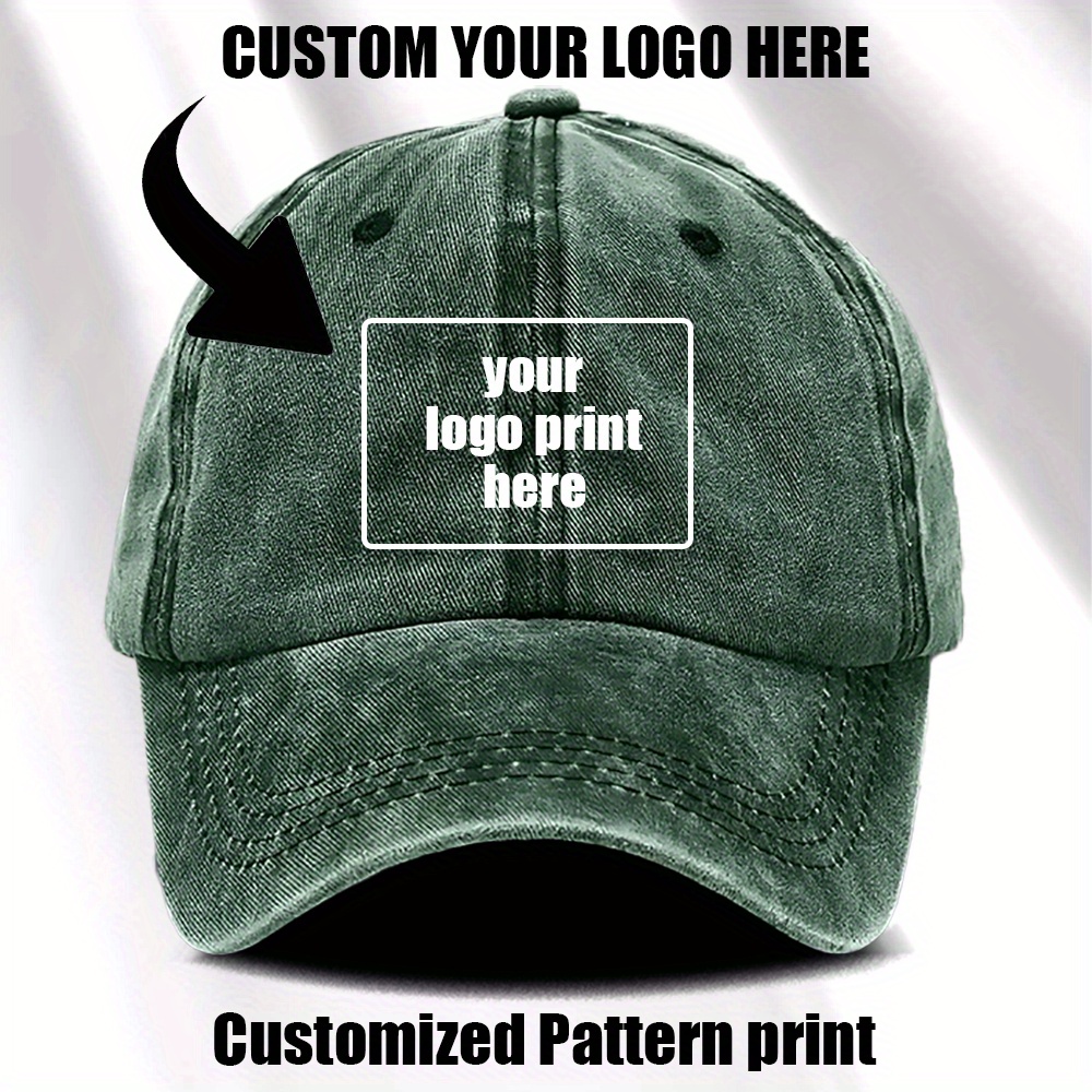 5pcs Custom Printed Hat Set, Adjustable Baseball Caps