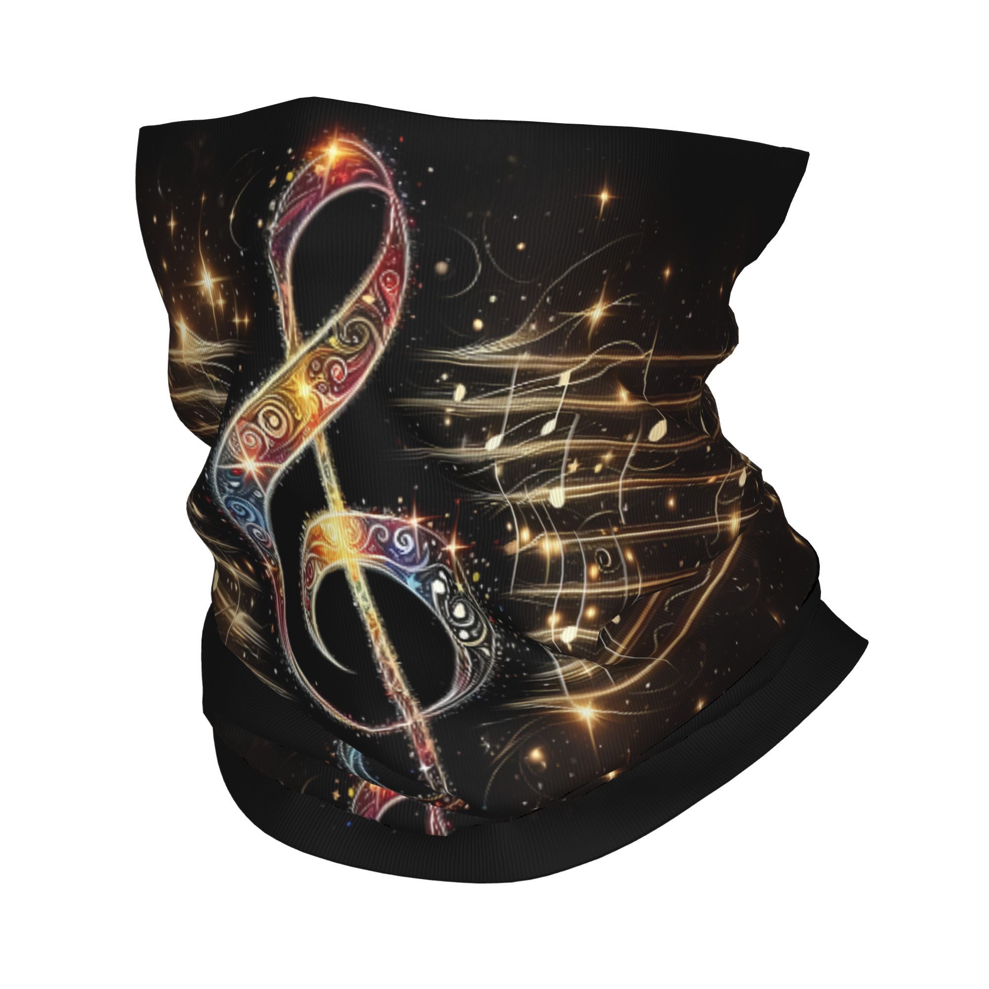 

1pc Music Bandana Neck Gaiter - Cool And Polyester Knit Scarf With Elastane, Headband Neck Cover