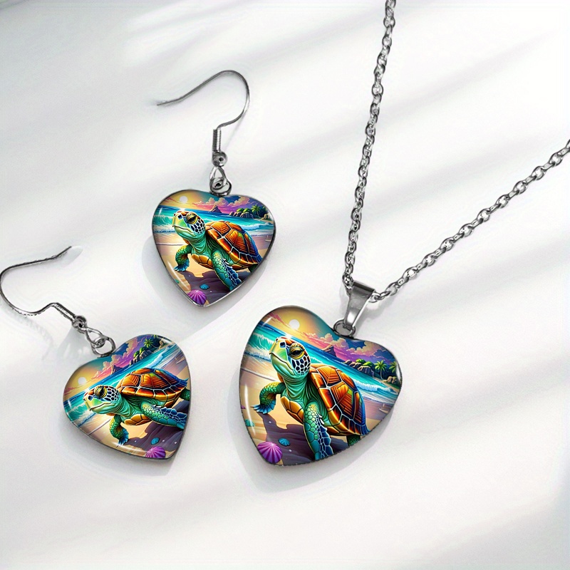 3pcs Summer Sunshine Beach Turtle Pattern Jewelry Set Gift for Friends