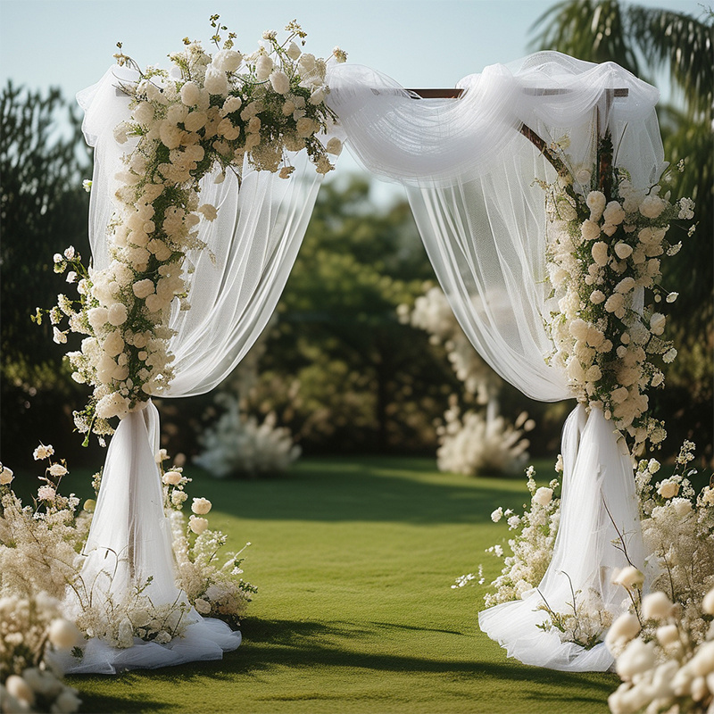 TEMU 1 Rouleau, 50m Grand Voilage de Blanche Transparent, Tulle en Semi-Transparent. Convient pour Diverses Décorations de de Mariage, Bricolage,