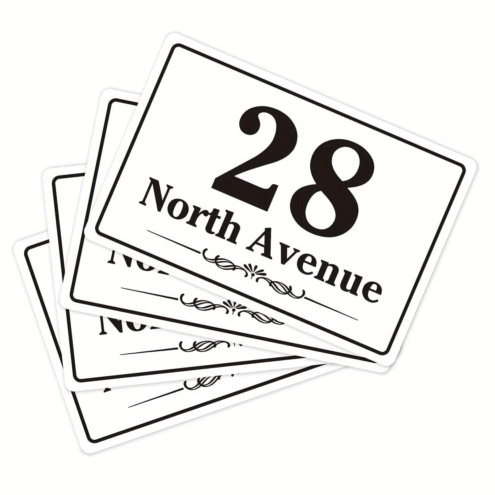 TEMU Set Of 4 Personalized Stickers For House Numbers And Street Names, Made From Durable Vinyl For Trash Bins And Recycling Containers, Providing An