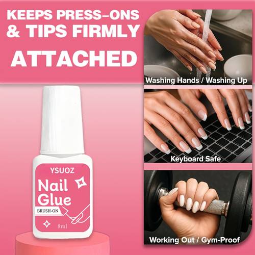 transparent brush type nail super sticky quick drying durable ideal for press on nails nail stickers and 3 pasting long lasting formula nail art accessory transparent nail quickdrying nail for nails