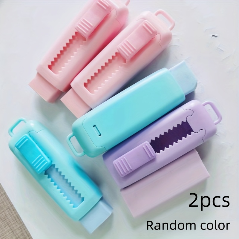 E-shop 2er-Pack High Aesthetic Push-And-Pull Macaron Ausziehbarer Radiergummi - Multifunktional, Einfach zu Bedienender Radiergummi, Sauberes Radieren,