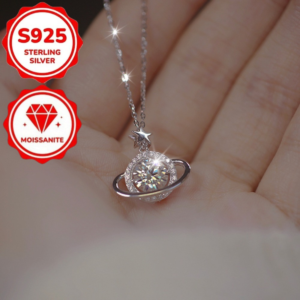 TEMU Collier multifonctionnel pour femmes S925 en argent pur, facile à , tendance et élégant, avec moissanite ciel étoilé et , idéal comme cadeau de