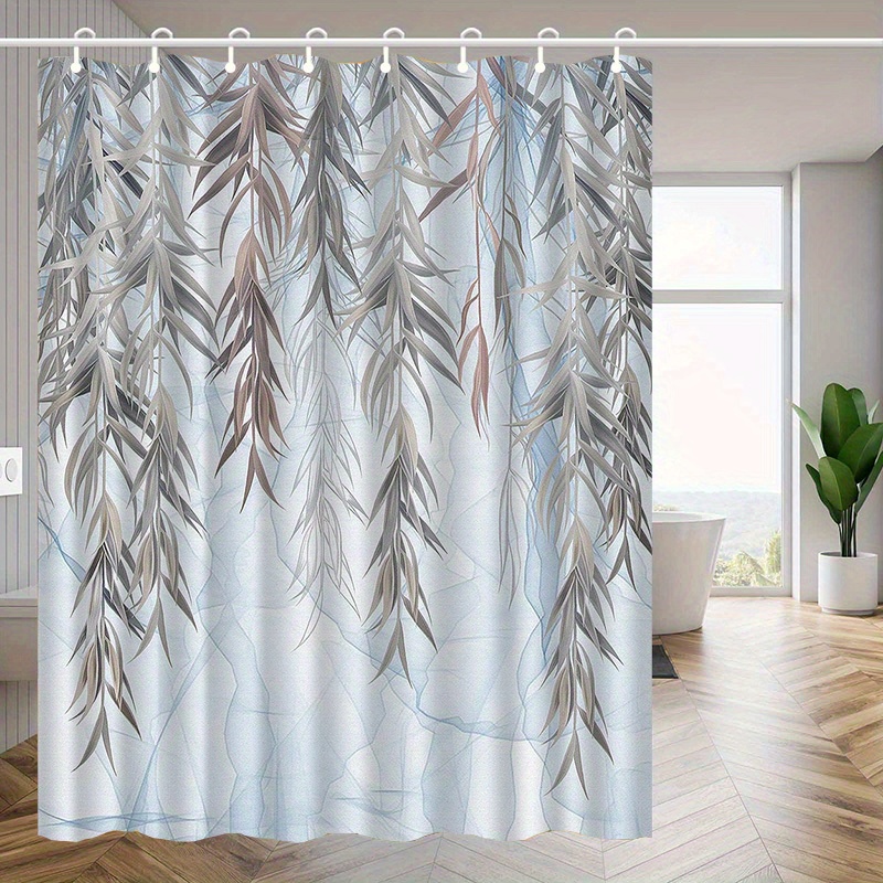 TEMU Jit1pcs Leaf Texture Marble Pattern Shower Curtain, High-end Elegant Bathroom Curtain Shower Curtain, Shower Curtain Home Decoration Pattern