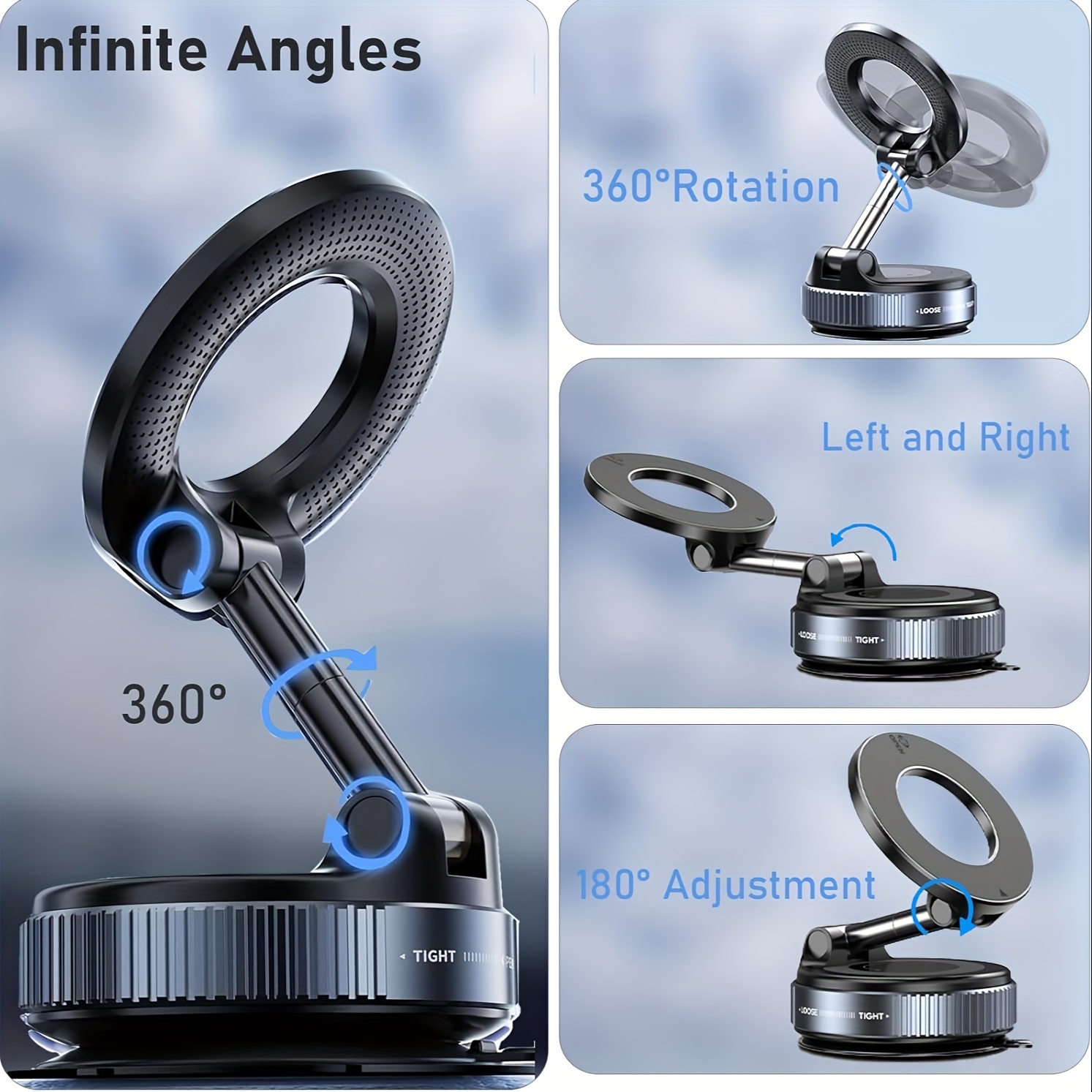 Practical A 360° Adjustable Magnetic Phone Holder, Suitable for Use on Car Dashboards, Compatible with Iphone 16/15/14/12 Series, Portable Foldable Car Phone Stand 16 A 360° Adjustable Magnetic Phone Holder, Suitable for Use on Car Dashboards, Compatible with Iphone 16/15/14/12 Series, Portable Foldable Car Phone Stand