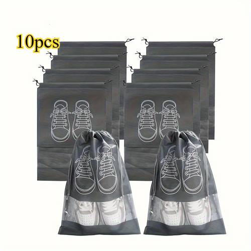 10pcs travel shoe storage bags dustproof portable lightweight for organizing