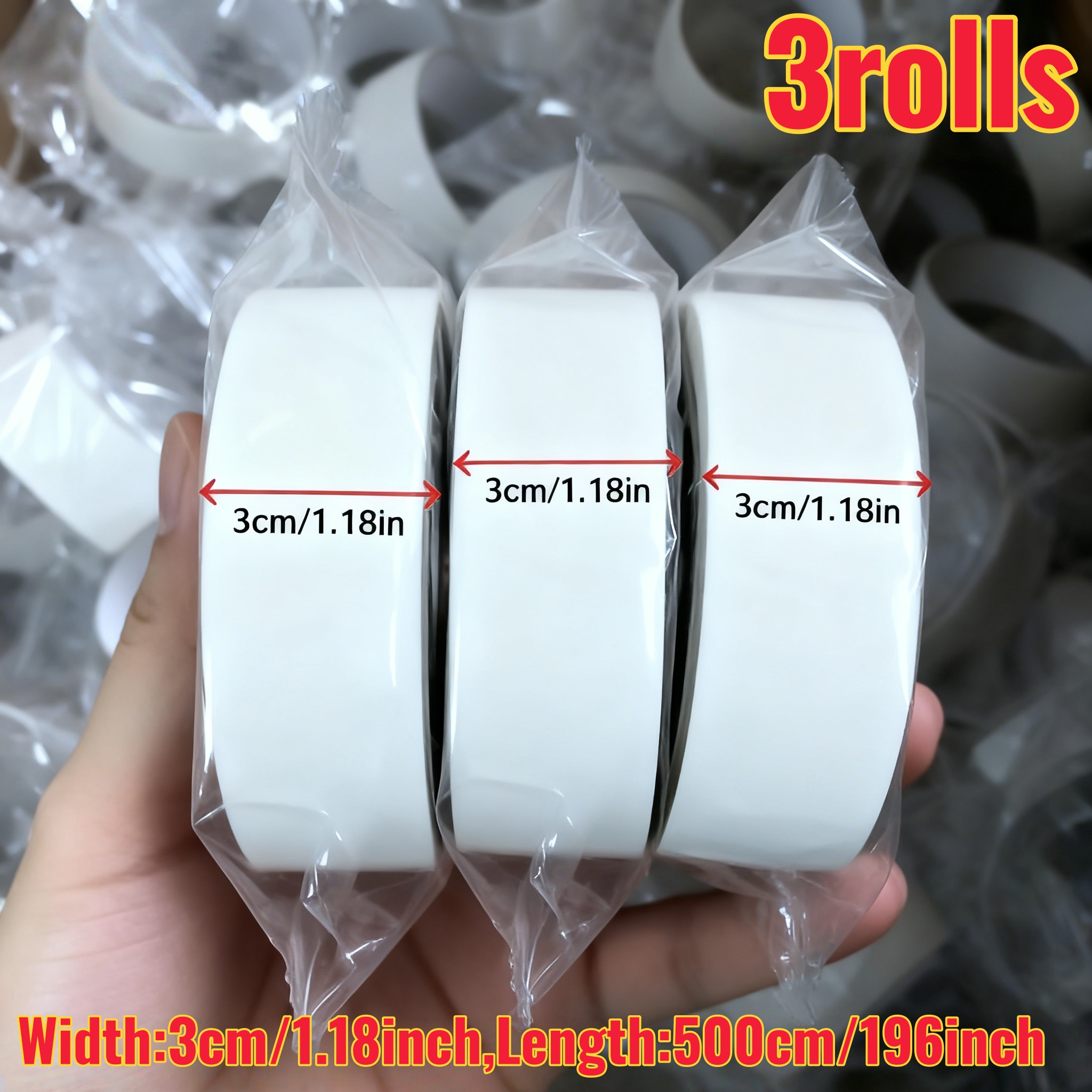 Image of 3 Rolls 500cm Winter Draft-proof Sealing Tape, 1.18 Inch Width, Strong Adhesive Window Insulation Film - Windproof, Waterproof, Trace-free Sealing Strip, High For Protection