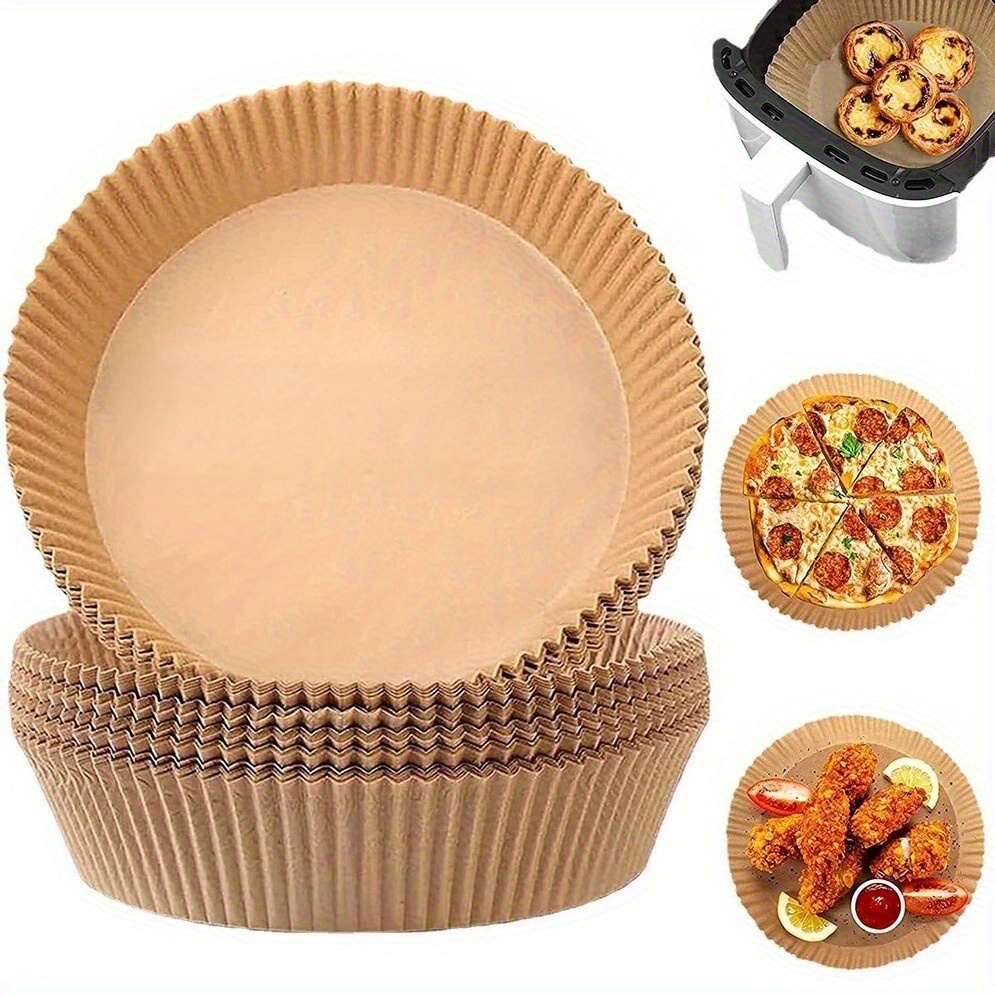 200pcs Non-Stick Air Fryer Liners - Round Paper Baking & Roasting Sheets for Healthier Cooking, Easy Cleanup, Perfect for Chicken, Fries, and Veggies, Air Fryer Accessories