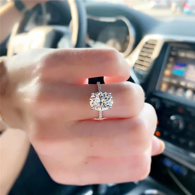 Eternals Earth French Style 925 Silver Moissanite Engagement Ring