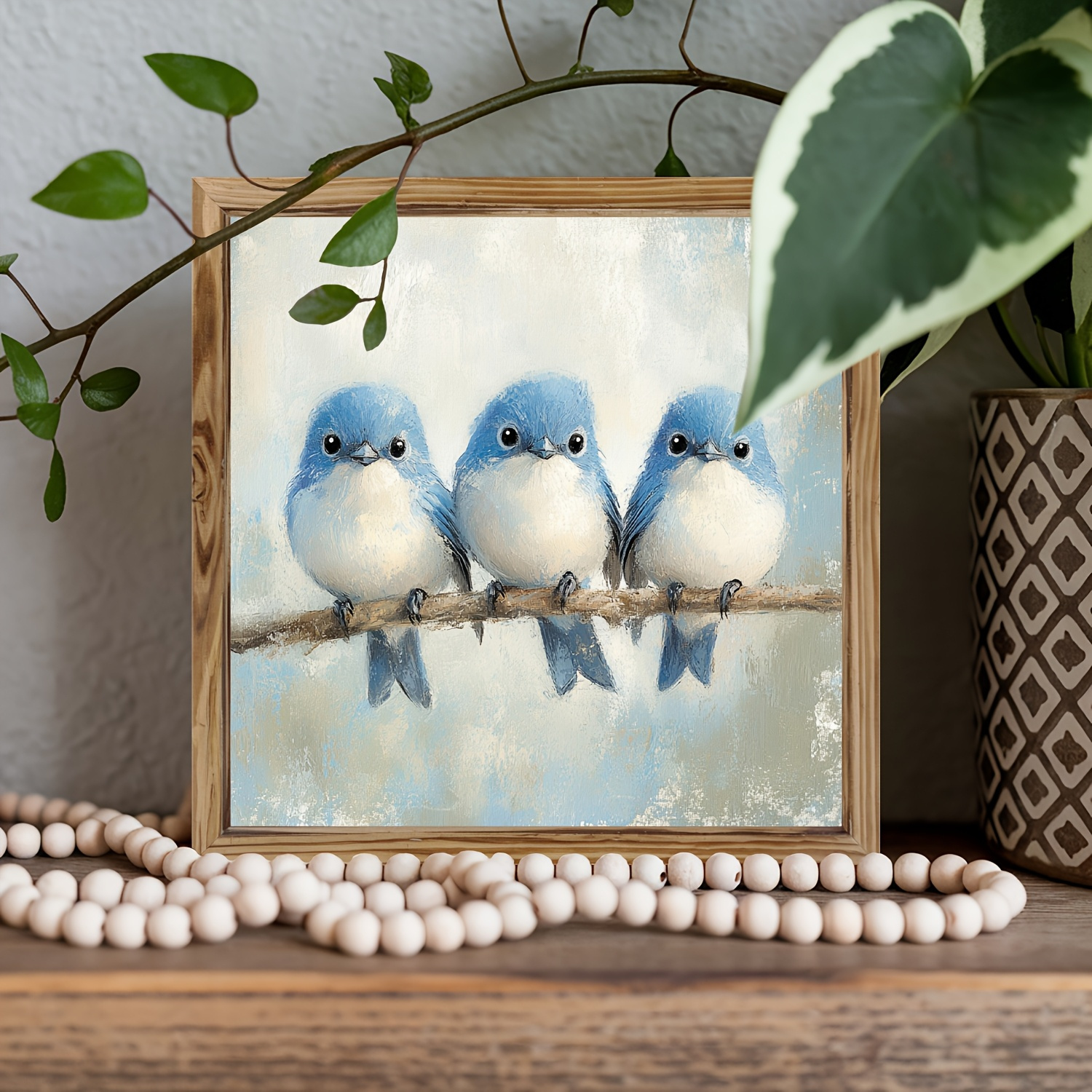 TEMU 2d Flat Wooden Print [1pc] Vintage Bluebird Wall Art, Inspirational Desktop Decor, Hanging Home Decoration, Perfect Gift For , No Electricity