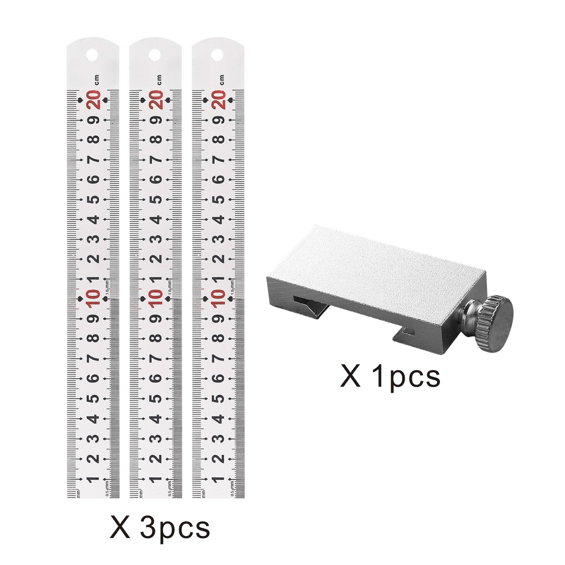 TEMU 4pcs - Precision Ruler And Limiting Set - Multi Functional Tool, Marking Tool For Designers, Engineers, And Woodworkers (1 Limiting 3 Rulers)